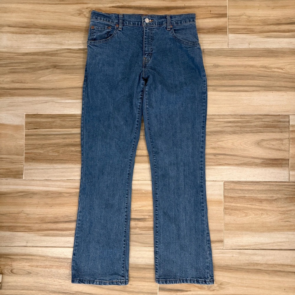 Levis 550 Relaxed Boot Cut Jeans Medium Wash Blue Denim Womens 8S